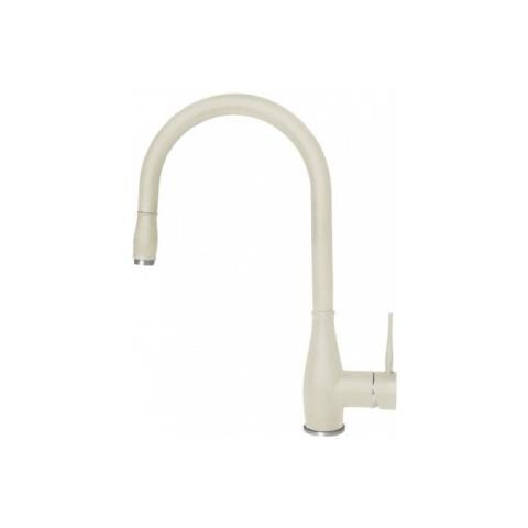 Miscelatore Monocomando con canna girevole e doccetta estraibile Neva 20x38 cm Granitek Bianco Antico 62 - Foto 1