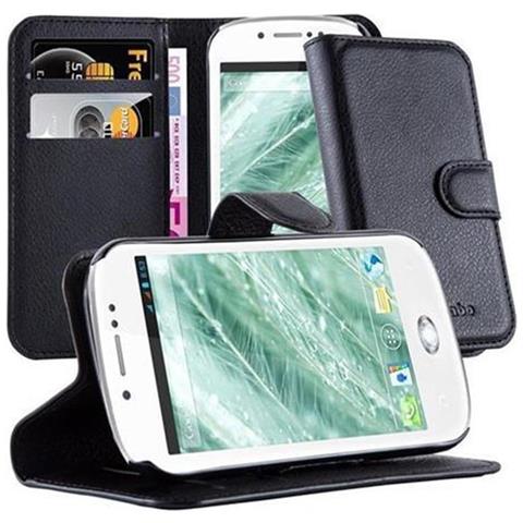 Custodia Compatibile Con Wiko Sublim In Nero Carbone - Coperchio Protettiva Con Chiusura Magnetica, Funzione Stand E Tasca Per Le Carte - Foto 1