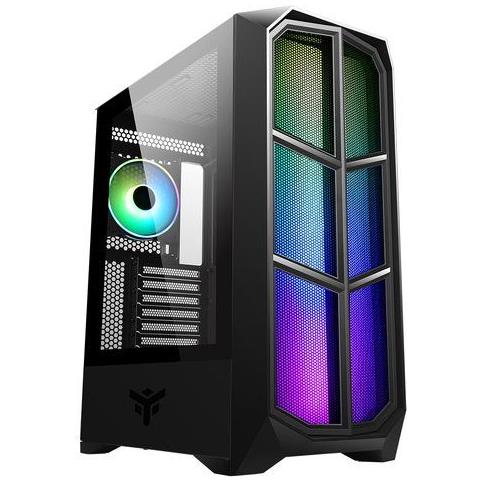 Case Vertibra Y210 Midi Tower ATX / micro ATX / Mini-ITX 2 Porte USB 3.0 Colore Nero (Finestrato)  - Foto 1