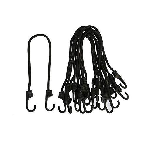 12 Bungee Cavi Confezione Heavy Duty Fascette Per Auto Camion Rimorchio Deposito Cinghie Per Il Fissaggio Basha Del Carico E Degli Teloni Camping Militare Ed Elastica Esterna Cord Tool (30cm Nero)  - Foto 4