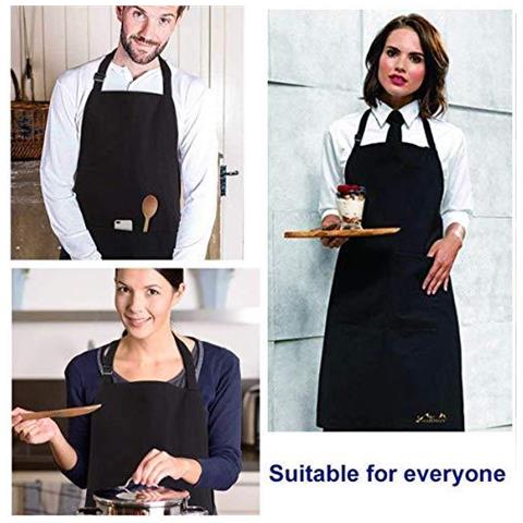 Grembiule Da Cucina Impermeabile Regolabile Chef Grembiule Con Tasche Per La Casa Ristorante Artigianato Giardino Barbecue Scuola Coffee House Grembiule Per Donne Degli Uomini (1x Grembiule Asciugamano 1 X Cucina)  - Foto 4