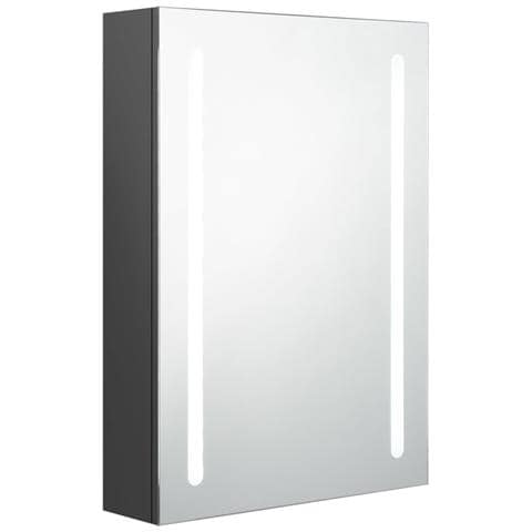 Armadietto Bagno con Specchio e LED Grigio 50x13x70 cm - Foto 1