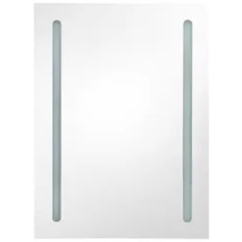 Armadietto Bagno con Specchio e LED Grigio 50x13x70 cm - Foto 8