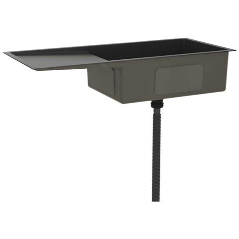 Lavello Da Cucina Lavorato A Mano Nero In Acciaio Inox - Foto 2