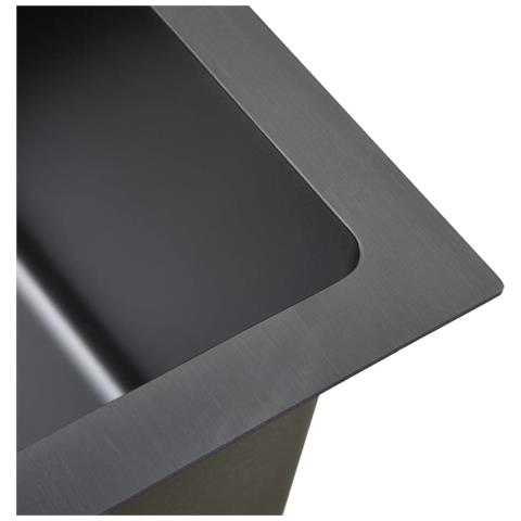 Lavello Da Cucina Lavorato A Mano Nero In Acciaio Inox - Foto 9