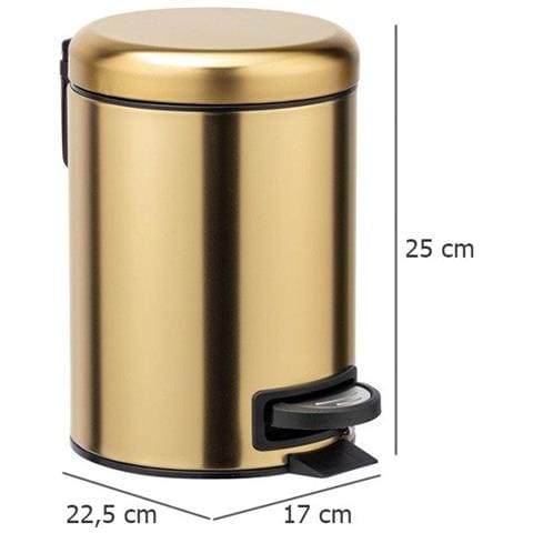 Cestino Bagno Leman, Rame Opaco, 3 L, - Foto 3