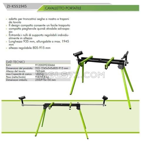 Cavalletto Supporto Universale Per Troncatrici Estensioni Zi-kss1945 - Foto 8