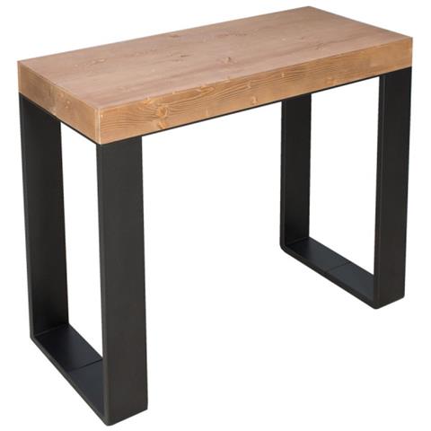 Consolle Allungabile 90x40/290 Cm Tecno Telaio Antracite - Abete Tinto - Foto 1