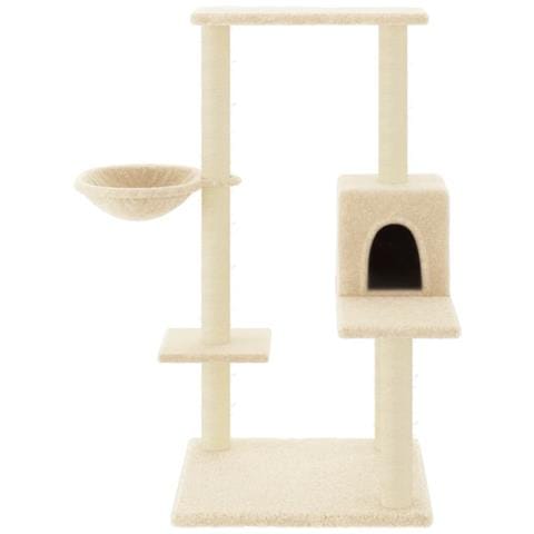 Albero Per Gatti Con Tiragraffi In Sisal Crema 95 Cm - Foto 2