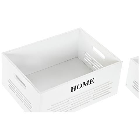 Set Di Cesti Dkd Home Decor Bianco Poliestere Mdf (40 X 30 X 56 Cm) (5 Pezzi) - Foto 2