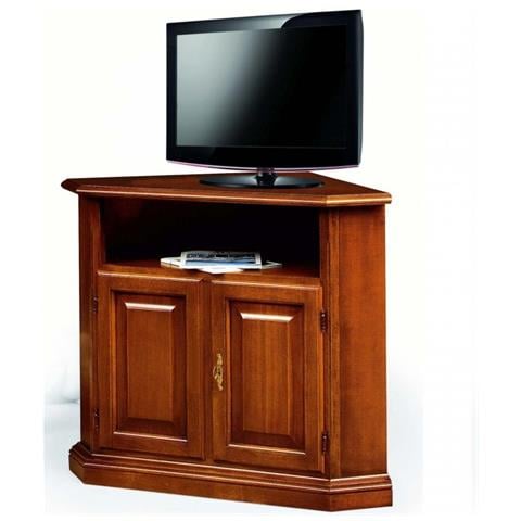 Porta Tv Ad Angolo In Legno Massello Arte Povera L. 73x73 - Foto 1