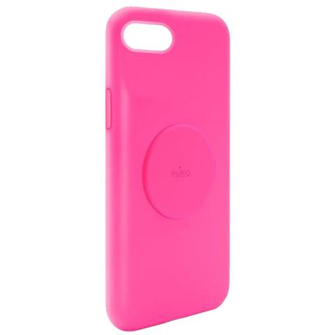 Cover Per Iphone 6/7/8/se (2022) Serie Icon Silicone Piastra Metallica, Fucsia - Foto 1
