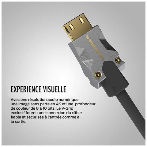 Cavo Hdmi M1000 Uhd 4k Hdr 22.5 Gbit/s 3m, Argento - Foto 5