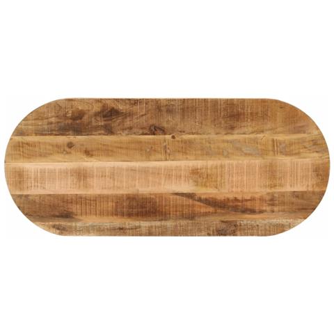 Piano Tavolo 80x40x2,5 Cm Ovale Legno Massello Grezzo Di Mango - Foto 1