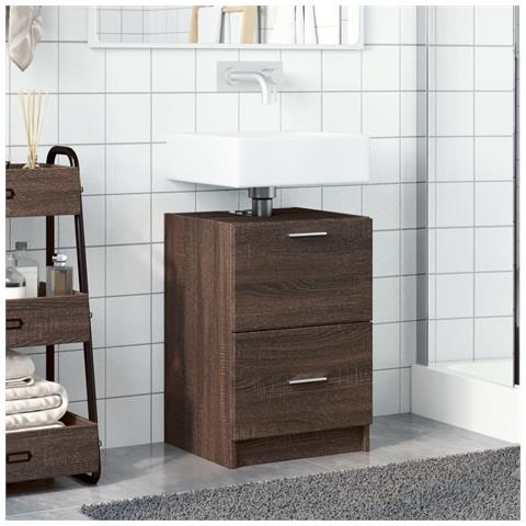 Mobile Lavabo Rovere Marrone 40x37x59 Cm In Truciolare - Foto 3