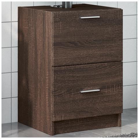 Mobile Lavabo Rovere Marrone 40x37x59 Cm In Truciolare - Foto 1
