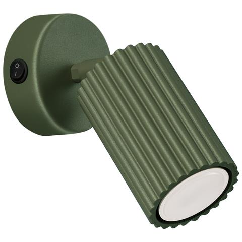 Lampada Da Parete Karbon Verde Oliva Con Interruttore Sl. 1617 - Minimalista Lampada Da Parete Verde Oliva 16x8x8 Cm - Foto 1