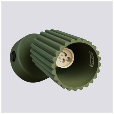 Lampada Da Parete Karbon Verde Oliva Con Interruttore Sl. 1617 - Minimalista Lampada Da Parete Verde Oliva 16x8x8 Cm - Foto 8
