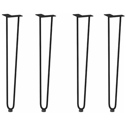 Gambe Per Tavolo A Forcina 4 Pz Nero 72 Cm In Acciaio Massiccio - Foto 2