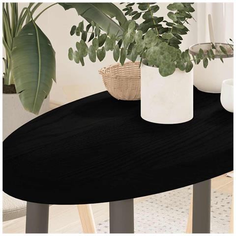 Piano Tavolo Marrone Scuro 80x40x4 Cm In Rovere Massello Ovale - Foto 1