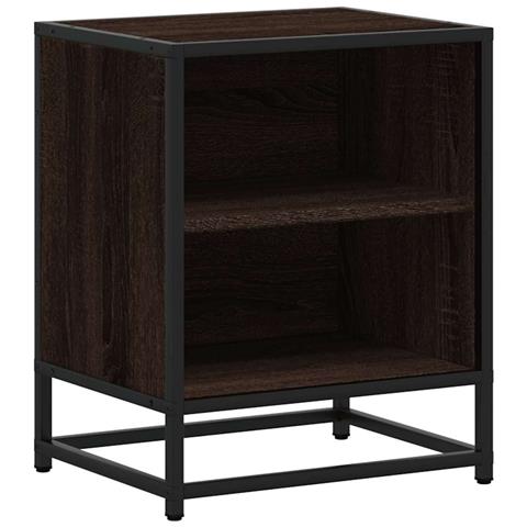 Comodino Rovere Marrone 40x31x50 Cm Legno Multistrato E Metallo - Foto 2