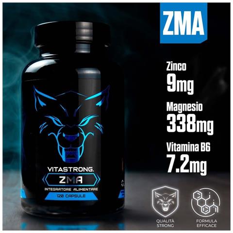Zma Vitastrong - Zinco, Magnesio E Vitamina B6 - Dose Extra Elevata - Prestazioni Energetiche, Sonno E Sintesi Proteica - Foto 2