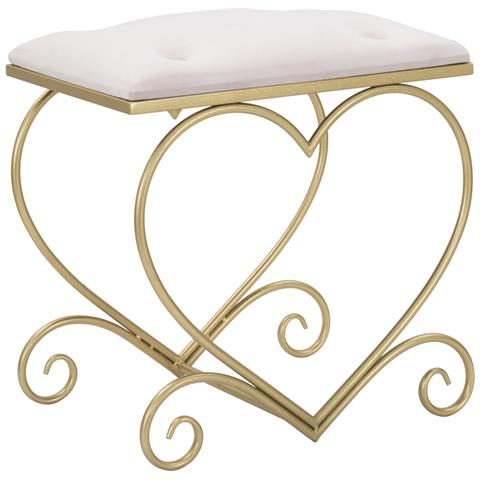 Sgabello Basso Cuore 16 - Oro - Metallo - 50x37,5x51,5 Cm - Foto 1