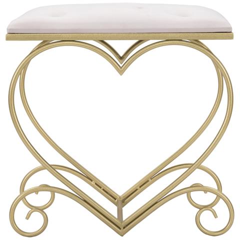 Sgabello Basso Cuore 16 - Oro - Metallo - 50x37,5x51,5 Cm - Foto 2
