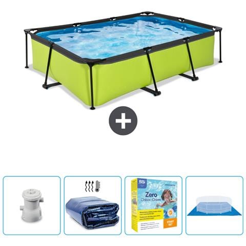 Piscina Fuori Terra - Rettangolo - 300x200x65 Cm - Groen - Include Accessori Coordinati Cb8 - Foto 1