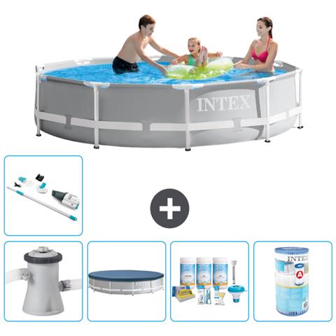 Piscina Fuori Terra - In Giro - 305x76 Cm - Grigio - Include Accessori Coordinati A1993 - Foto 1