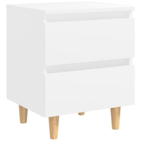 Lusso Casadino -  Comodino Con Gambe In Pino Massello Bianco 40x35x50 Cm - Foto 1