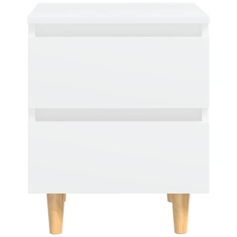 Lusso Casadino -  Comodino Con Gambe In Pino Massello Bianco 40x35x50 Cm - Foto 2