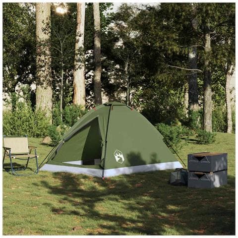 Tenda da Campeggio a Cupola 2 Persone Verde Oliva Impermeabile - Foto 2
