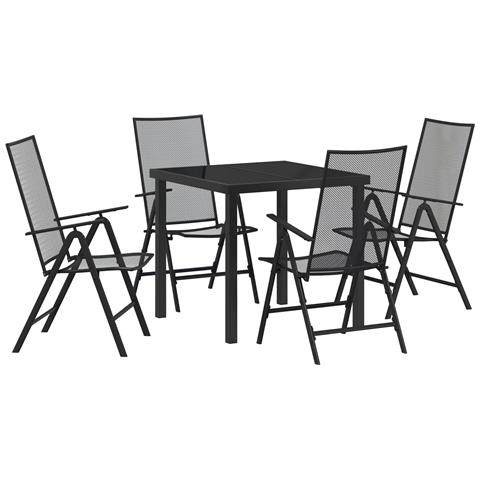 Set da Pranzo Giardino 5-Pezzi in Acciaio Antracite - Foto 1