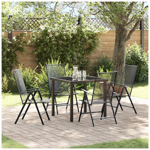 Set da Pranzo Giardino 5-Pezzi in Acciaio Antracite - Foto 2