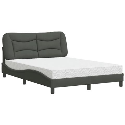 Letto con Materasso Grigio Scuro 120x200 cm Tessuto - Foto 1