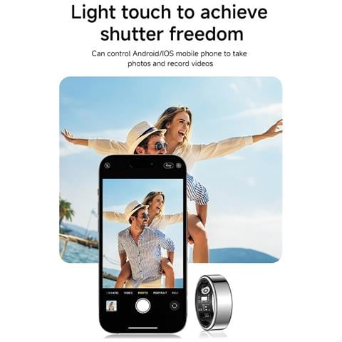 Anello Intelligente Impermeabile Ip68+5atm - Monitoraggio Salute E Notifiche Silver 11 - Foto 7