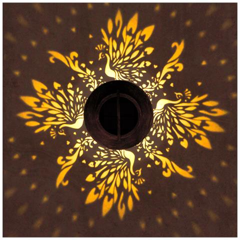 Lanterna Solare Da Esterno Bronzo Pavone - Luce Proiettore Atmosfera Giardino - Foto 7