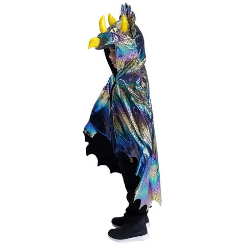 Mantello Da Dinosauro Per Bambini Con Cappuccio Costume Di Halloween Xs/s 110-120cm - Foto 2