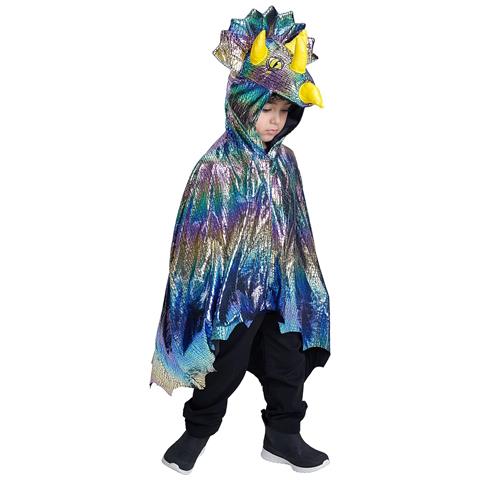 Mantello Da Dinosauro Per Bambini Con Cappuccio Costume Di Halloween Xs/s 110-120cm - Foto 1