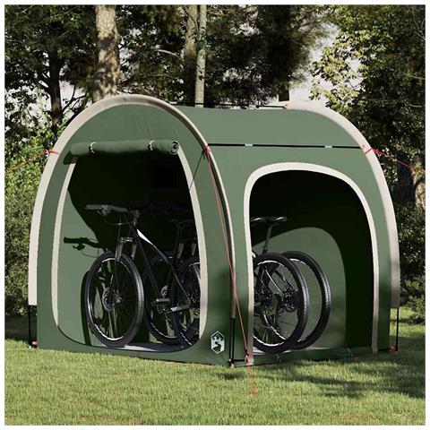 Tenda porta biciclette con tetto Verde 218 x 156 x 180 cm - Foto 2