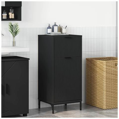 Mobile da Bagno Nero 39.5 x 36 x 88 cm Legno multistrato - Foto 2