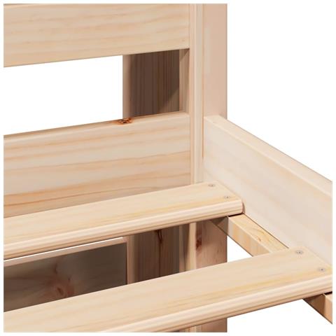 Letto Libreria senza Materasso 90x200 cm Legno Massello Pino - Foto 9