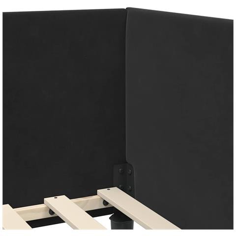 Cornice del letto ad angolo Altro con testiera Nero 90 x 200 cm - Foto 9