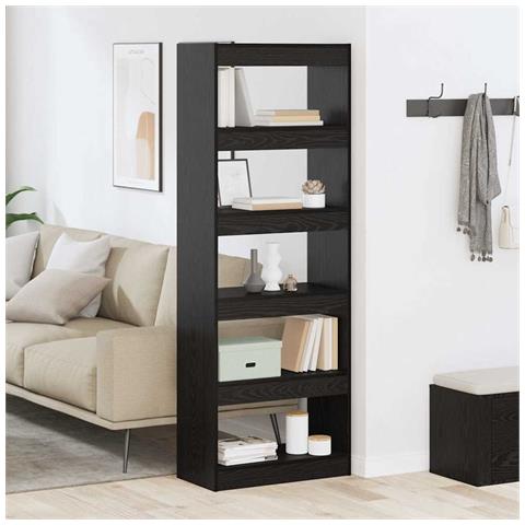 Armadio per Libri Rovere nero 60 x 30 x 166 cm - Foto 2