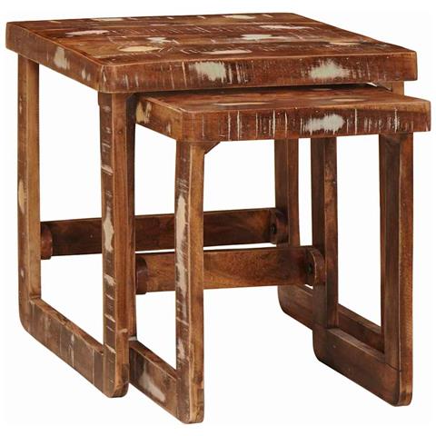 Tavoli da Fine Multicolore legno massello di riciclo - Foto 2