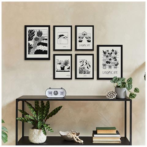 Set Di 6 Stampe Stampe Artistiche E Astratte Per L'interior Design Con Inchiostro Nero Per Il Giardino Succulento A3 & A4 Senza Cornice - Foto 4