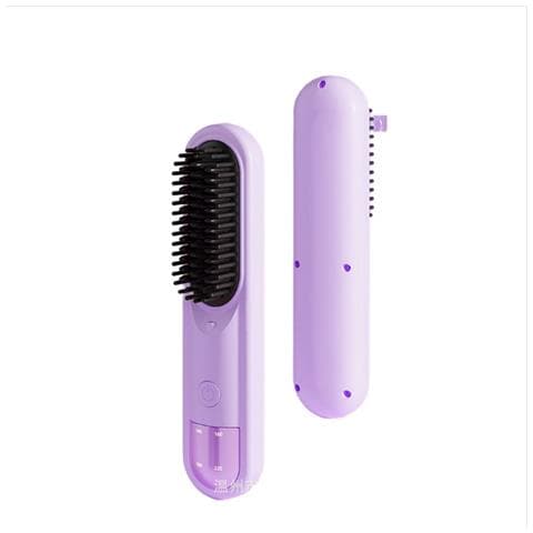 Spazzola Lisciante Ionica Senza Fili - Liscia E Arriccia, Antiscottatura, Ricaricabile Purple - Foto 1