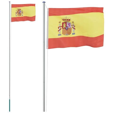 Asta e Bandiera Spagna 6,23 m Alluminio - Foto 1