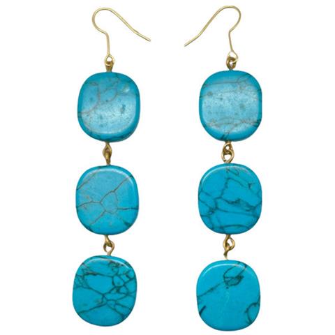 Orecchini A Tripla Goccia In Turchese - Foto 1